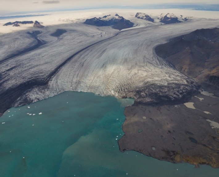 Breiðamerkurjökull og Jökulsárlón. Ljósm. Snævarr Guðmundsson, 13. september 2014.