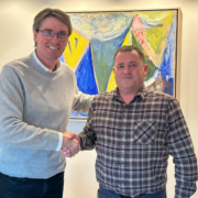 Sigurjón Andrésson, formaður stjórnar, og Snævarr Guðmundsson, nýráðinn forstöðumaður.